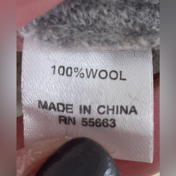 For Cynthia 100% Wool Boho Sweater Coat Womens Gray Art Unlined Full Zip; size M - Picture 5 of 6